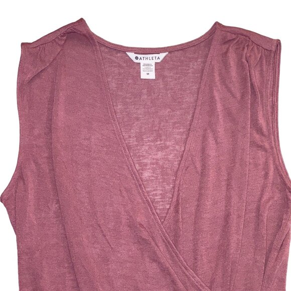 Athleta Women's M Sleeveless Surplice Wrap Top Mauve - Picture 2 of 8
